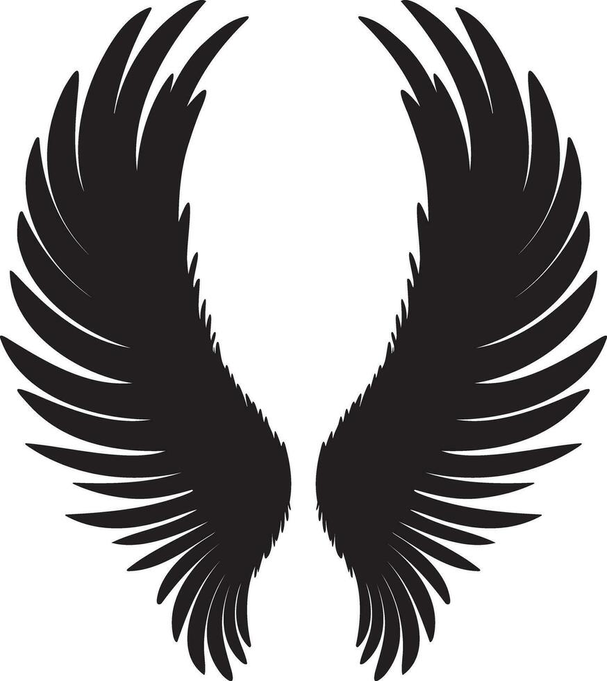ailes logo. vecteur tatouage conception de une ailes, silhouette de paire ailes