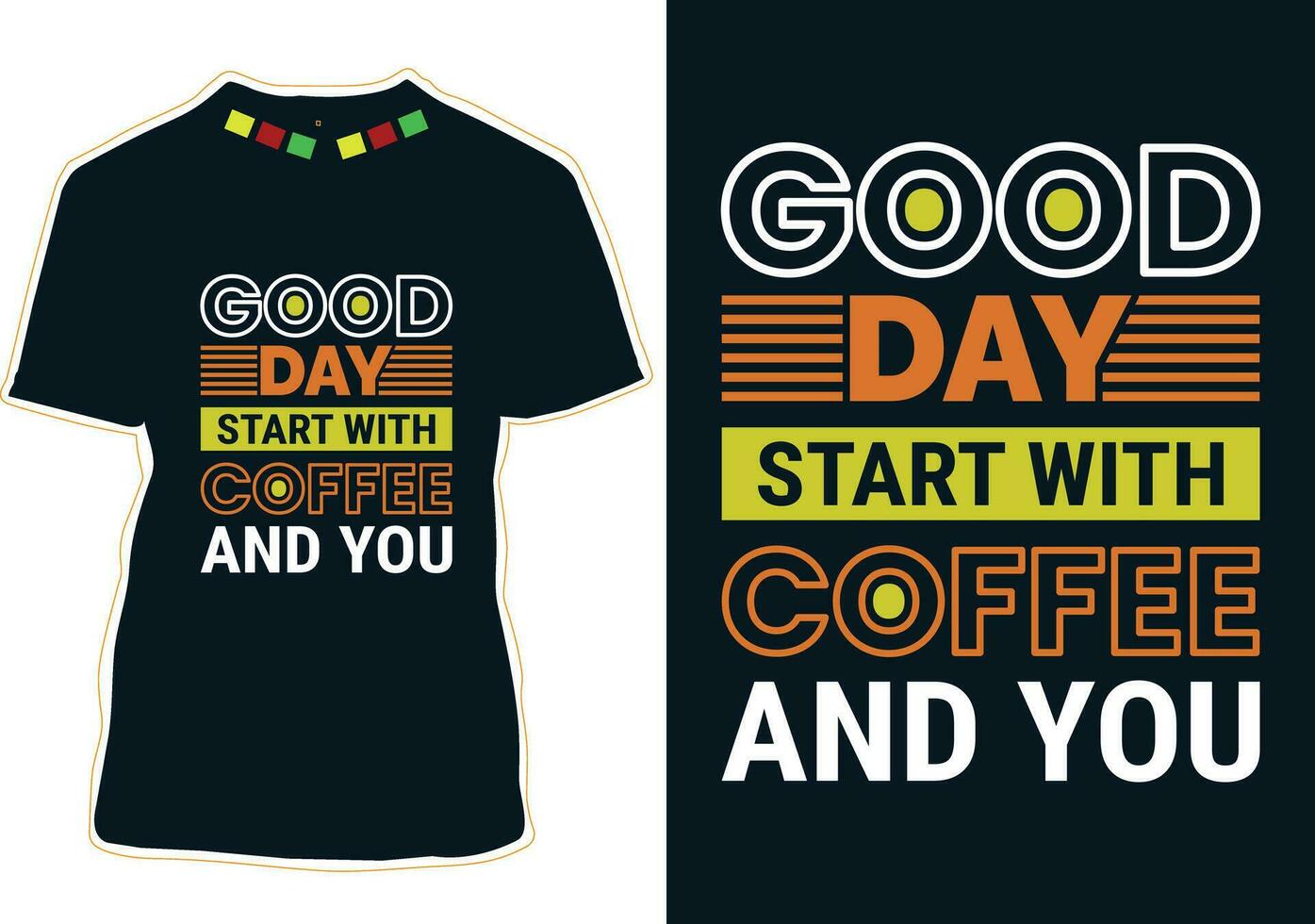 bien journée début avec café et toi, international café journée T-shirt conception vecteur