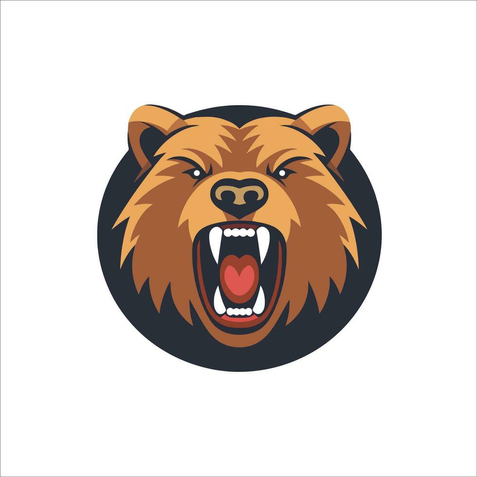 en colère ours tête mascotte logo, esports logo vecteur illustration conception concept.