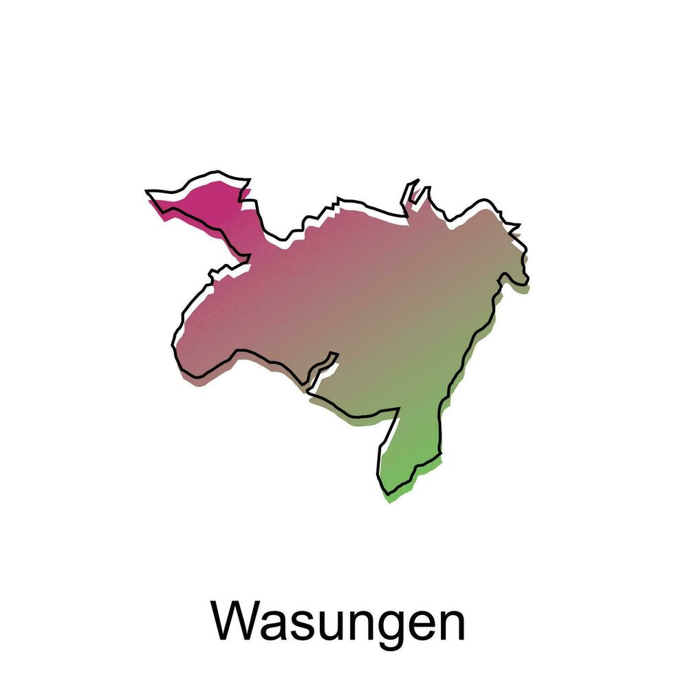 carte de wasungen illustration conception. allemand pays monde carte international vecteur modèle