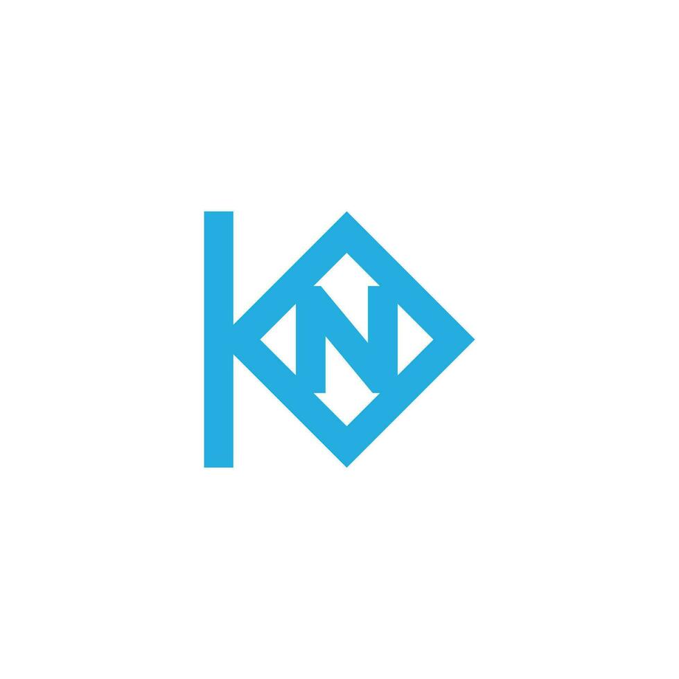 lettre kn lié bleu diamant logo vecteur