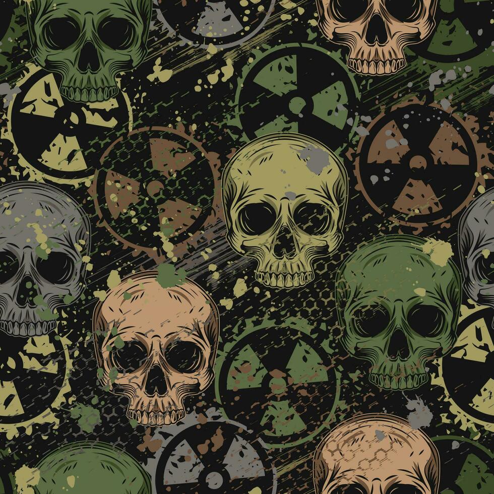 camouflage modèle avec ionisant radiation symbole vecteur