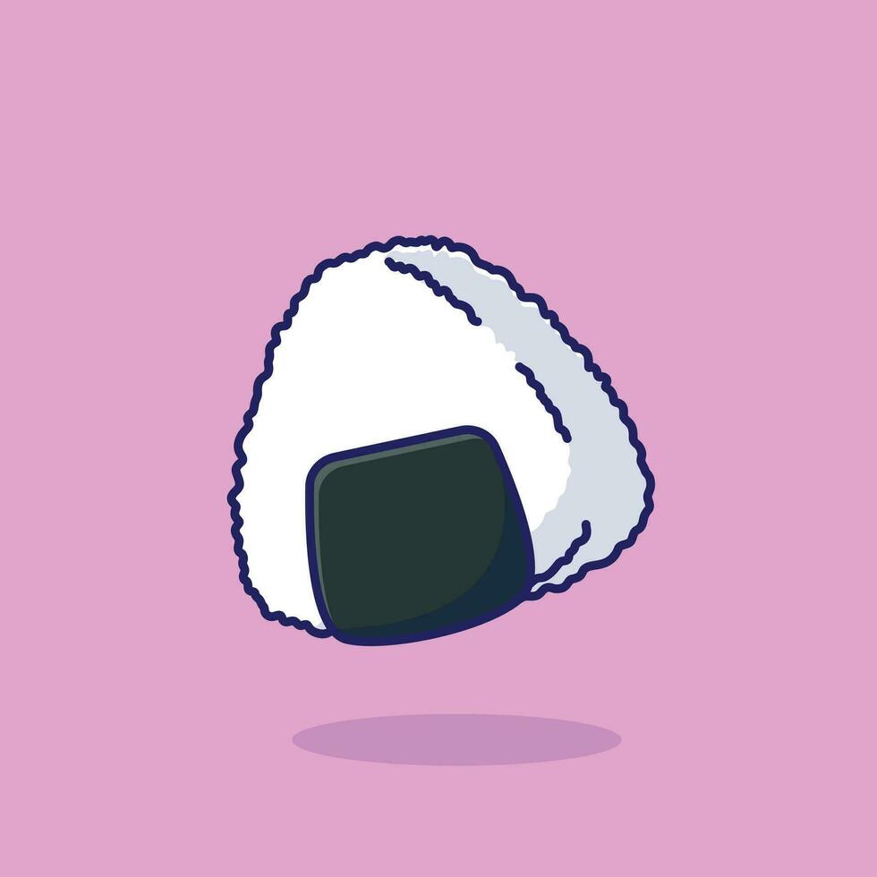 onigiri nourriture flottant Facile dessin animé vecteur illustration nourriture concept icône isolé