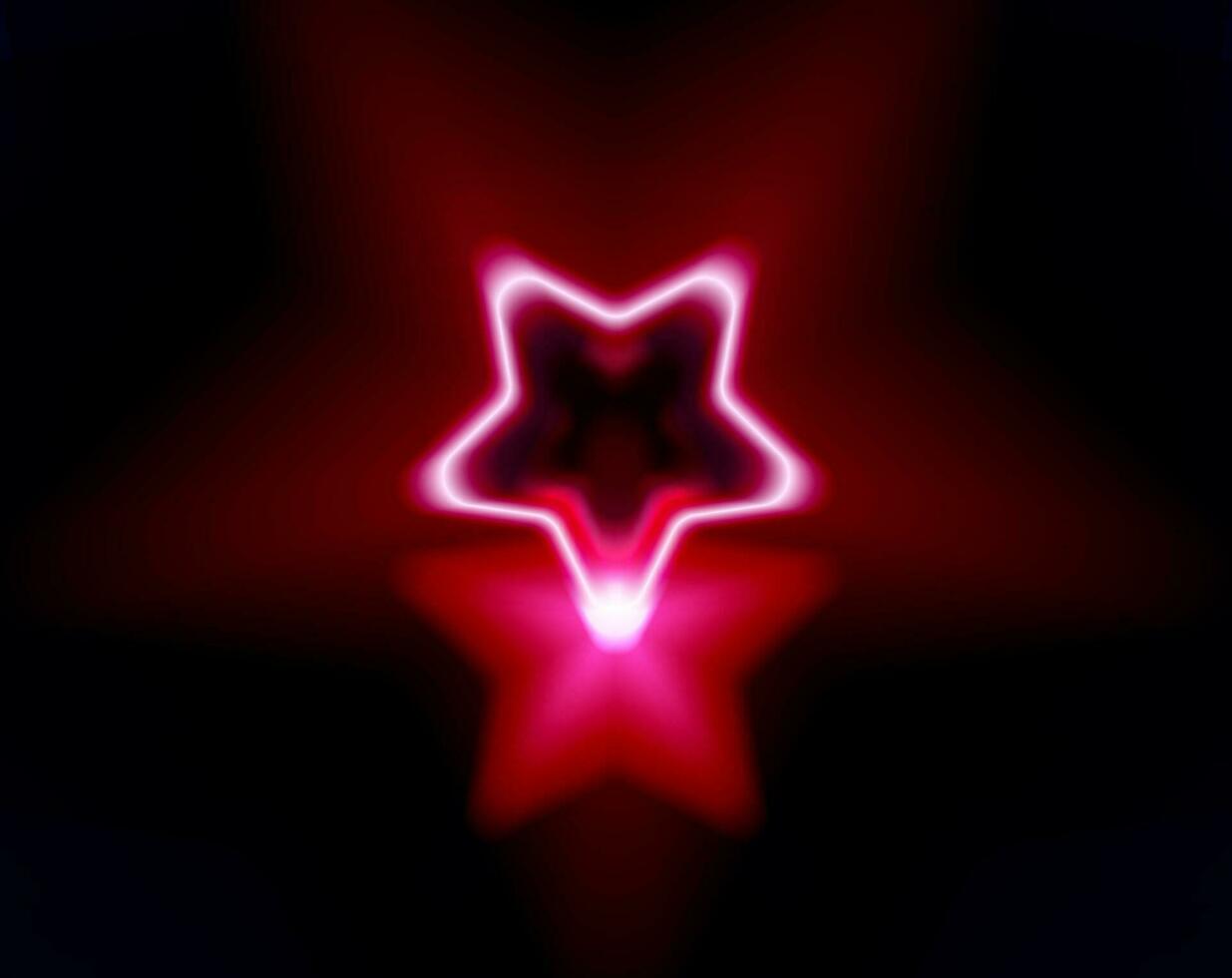 abstrait embrasé néon étoile éclairage lignes rose sur foncé Contexte. étoile illustration sur nuit. vecteur eps