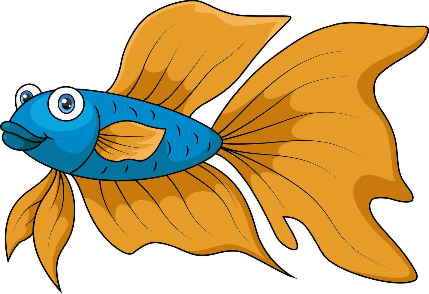 mignonne poisson dessin animé sur blanc Contexte vecteur