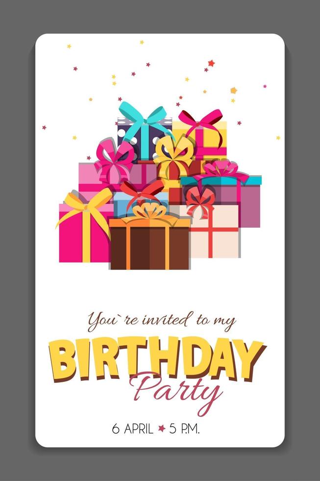 Carte d'invitation de fête d'anniversaire modèle vector illustration