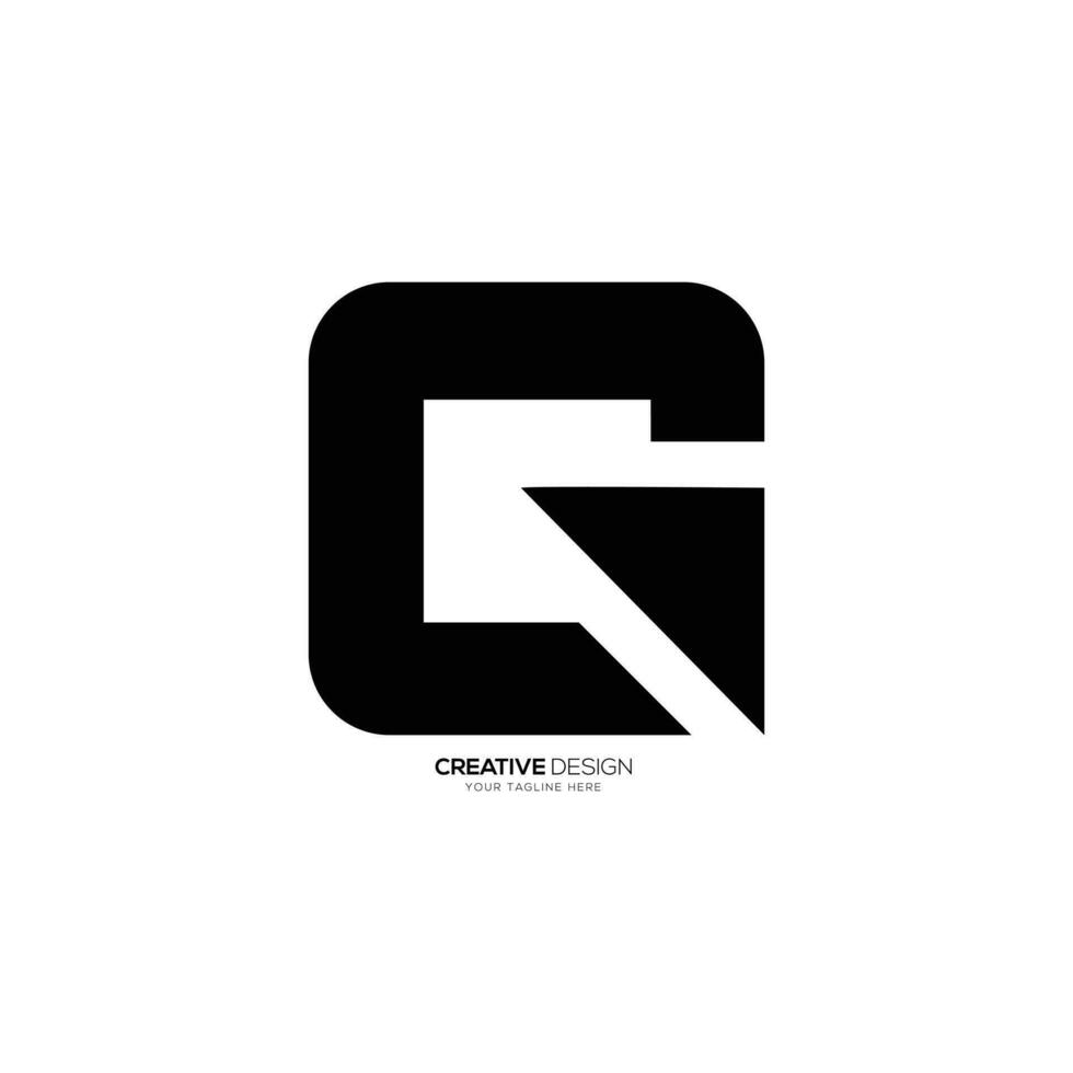 lettre cg ou gc plat initiale moderne forme unique monogramme abstrait logo vecteur