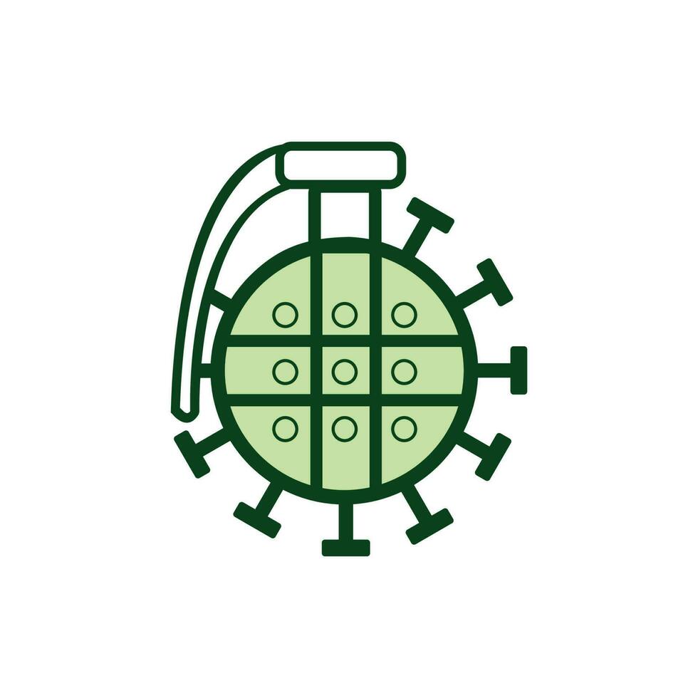 bombe grenade coronavirus illustration. conception vecteur