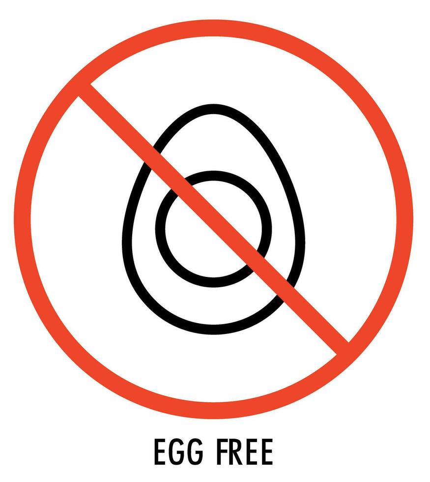 Oeuf gratuit icône. nourriture intolérance symboles. allergie, en bonne santé nourriture, régime. vecteur illustration.