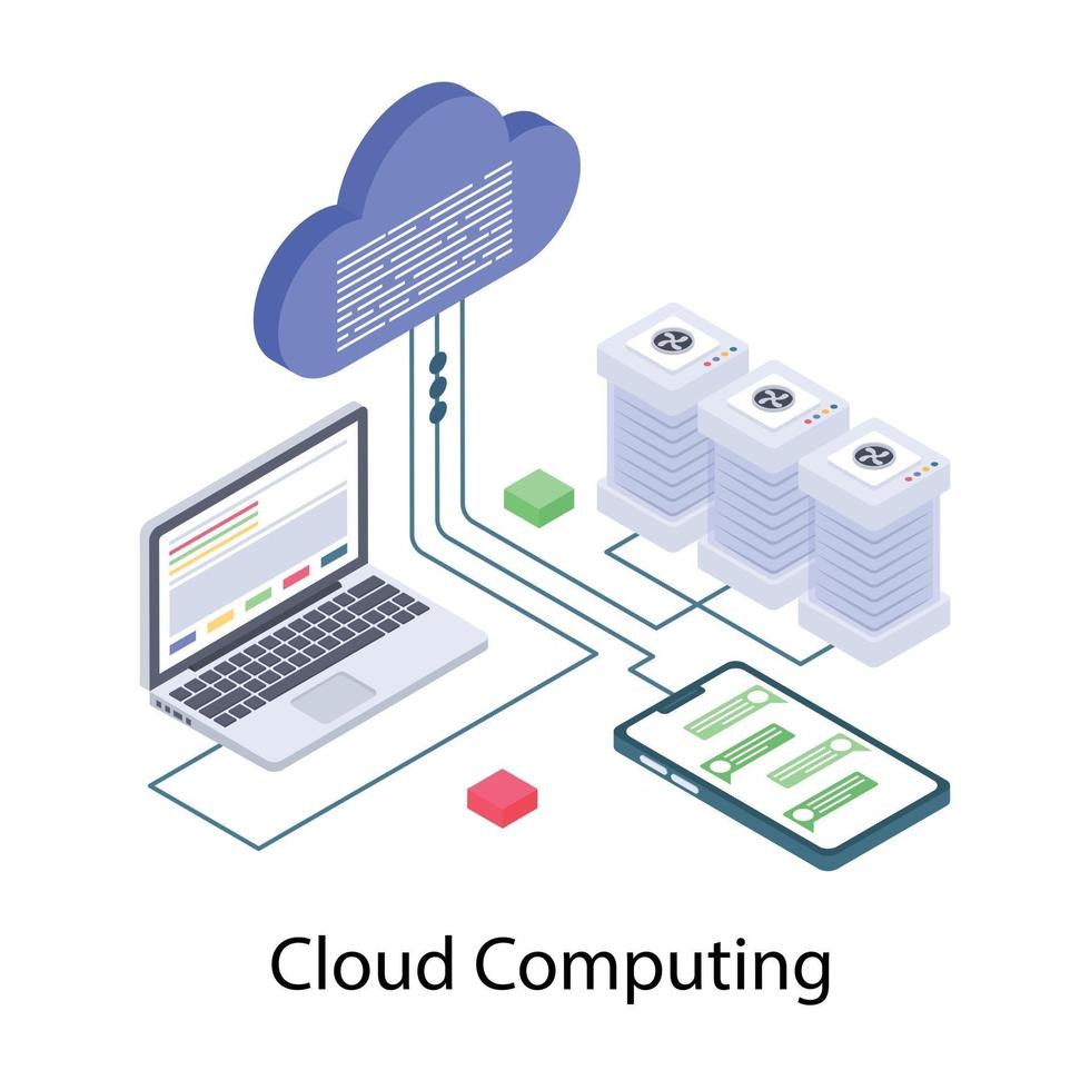 services de cloud computing vecteur