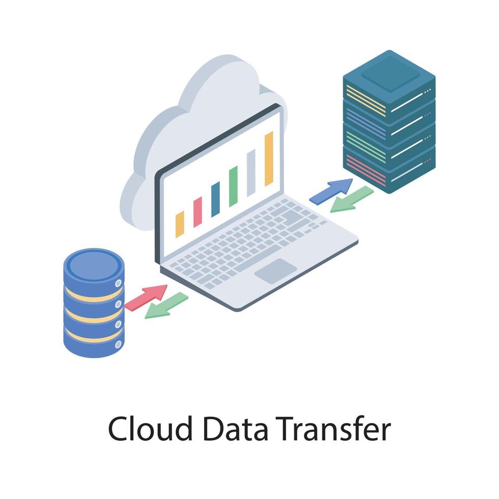 transfert de données cloud vecteur