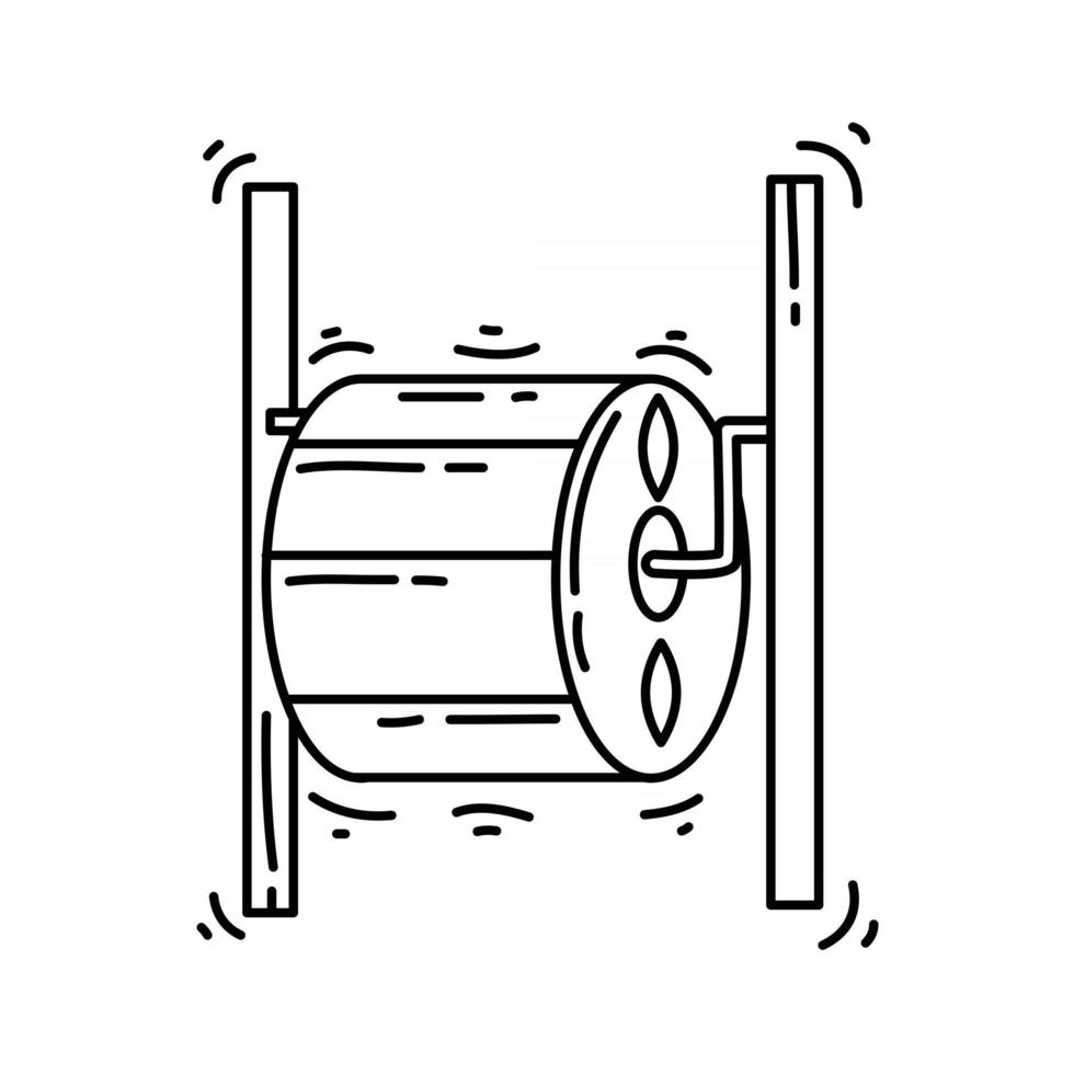 aire de jeux pour enfants baril de marche, jouer, enfants, jardin d'enfants. jeu d'icônes dessinées à la main, contour noir, icône de griffonnage, icône vectorielle vecteur