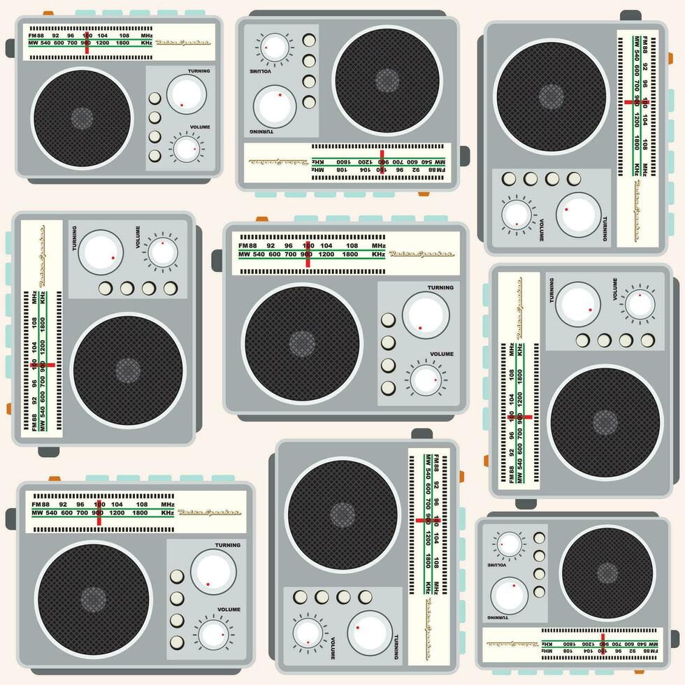 rétro radio joueur plat conception vecteur illustration sur blanc Contexte.