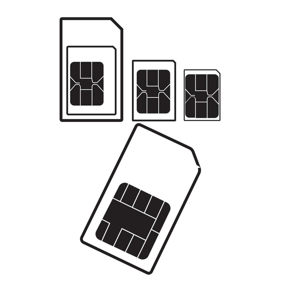 signe de le sim carte ébrécher. holographique projection. une Nouveau moderne innovant sim carte. embarqué sim concept. vecteur