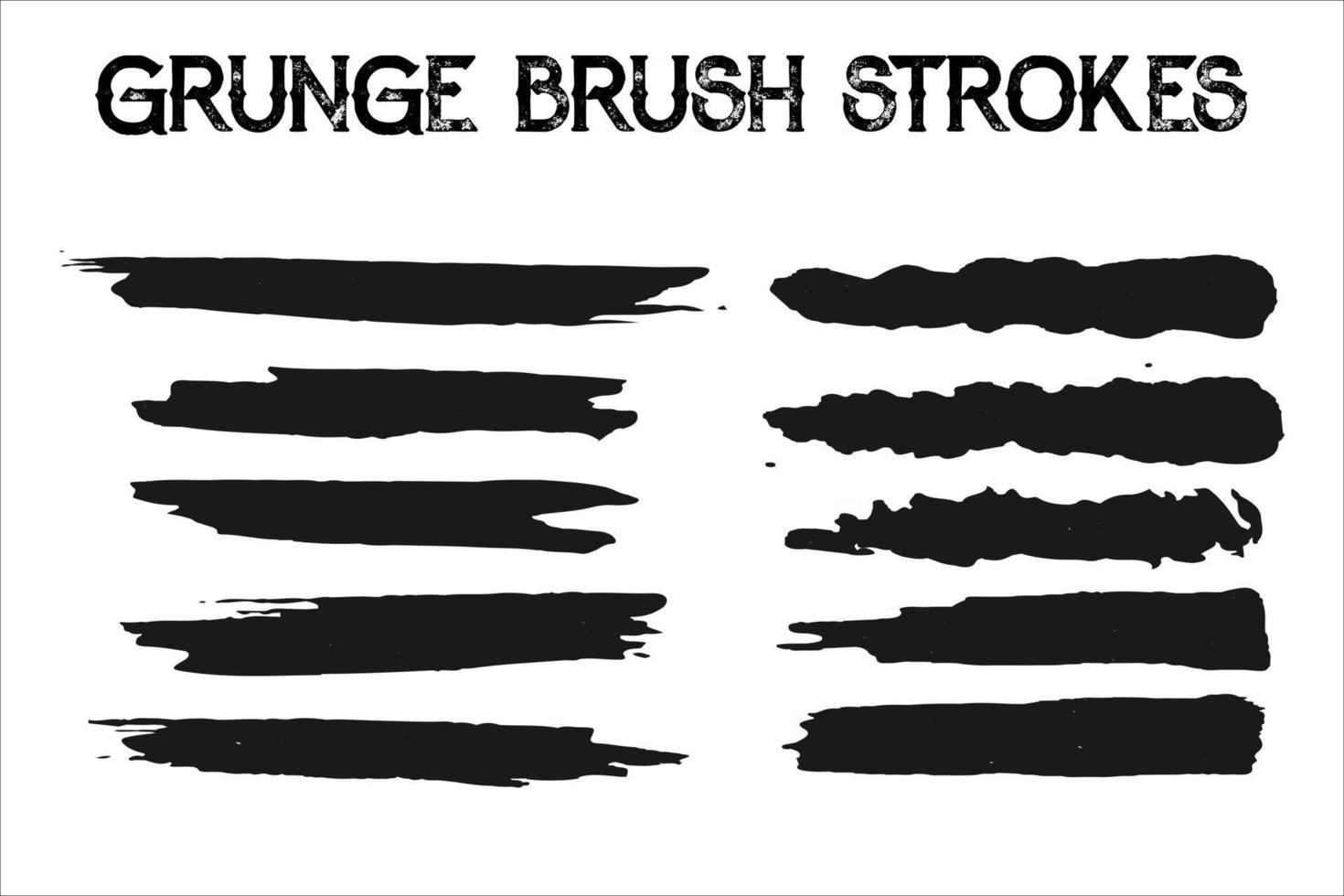 ensemble de peinture noire grunge, coups de pinceau d'encre. collection de brosses isolée sur fond blanc. coup de pinceau tendance pour la peinture à l'encre noire, la toile de fond grunge, la bannière de saleté, la conception à l'aquarelle et la texture sale. vecteur