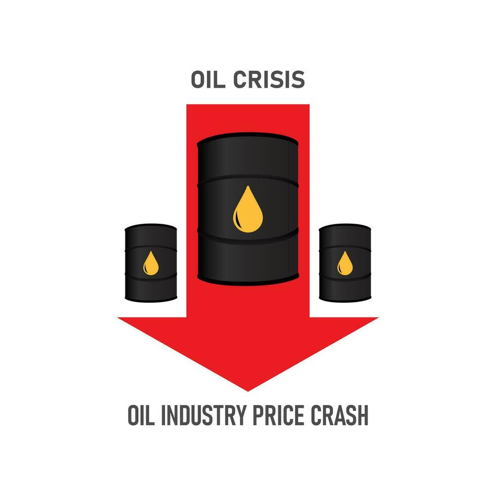 pétrole crise. pétrole des prix automne. isolé vecteur illustration.