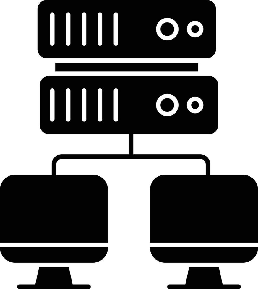 serveur réseau glyphe Icônes conception style vecteur