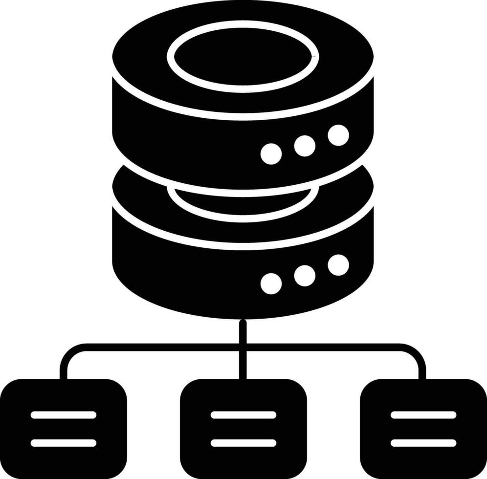 base de données réseau glyphe icône conception style vecteur