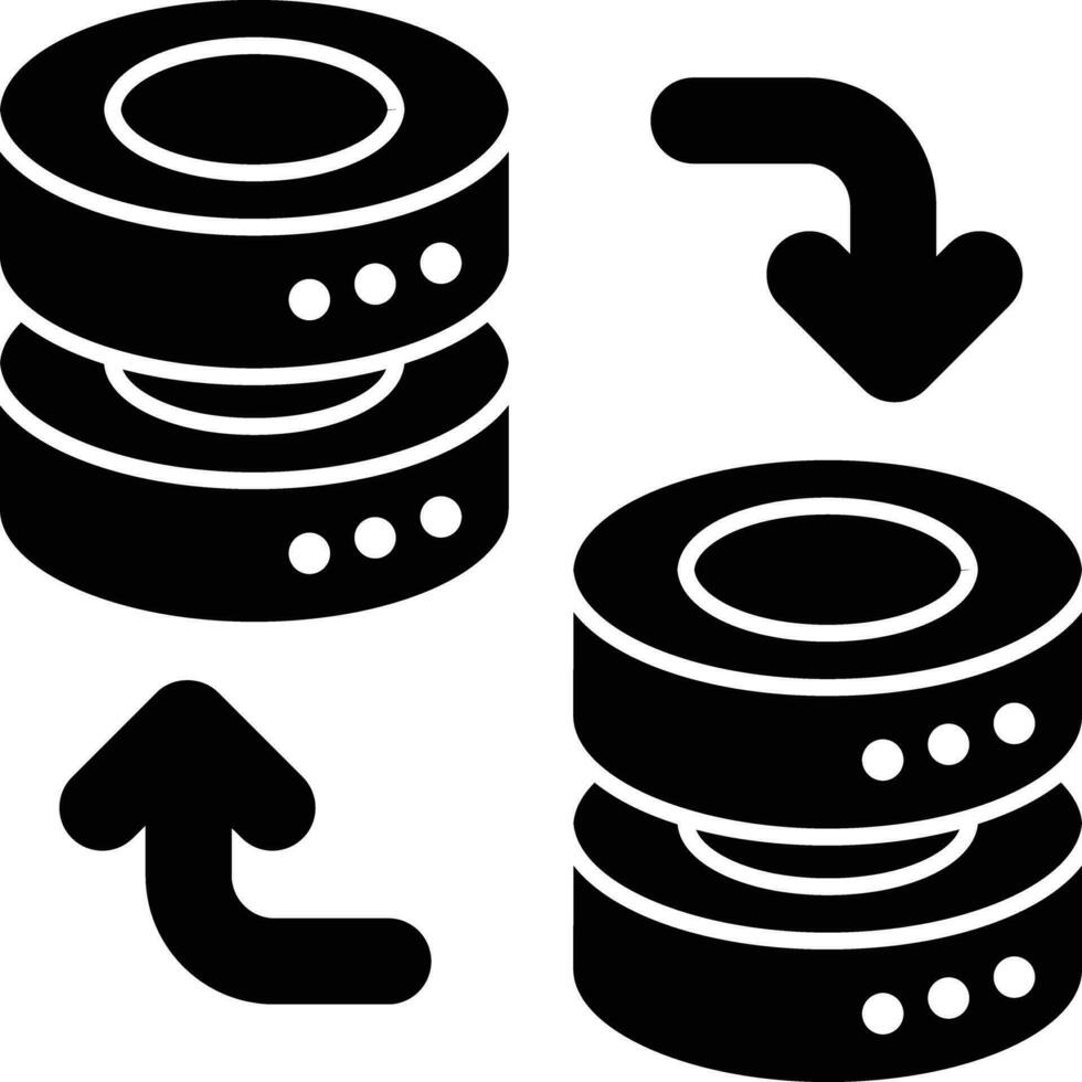 base de données échange glyphe icône conception style vecteur