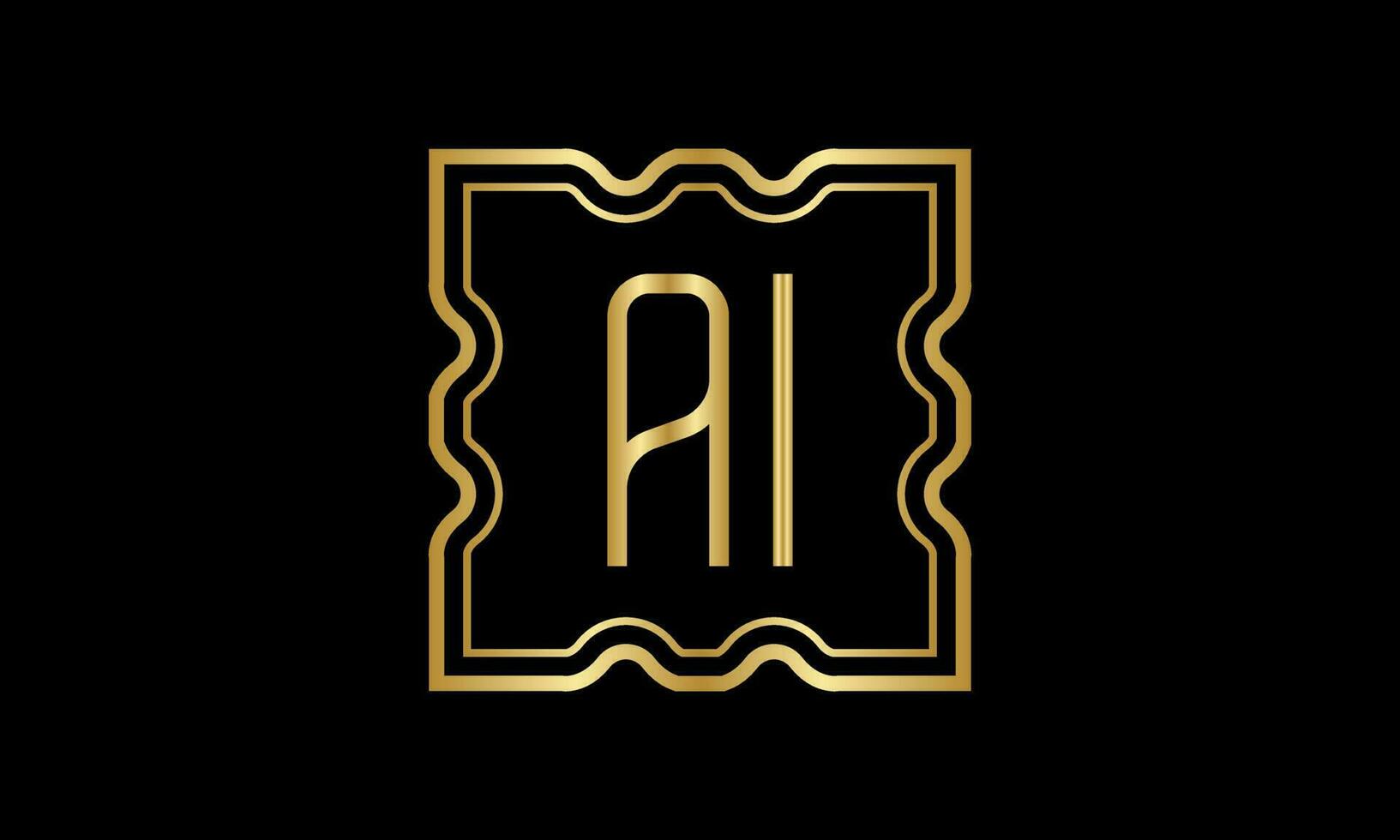 lettre ai logo conception. ai logo conception sur à l'intérieur le carré. vecteur