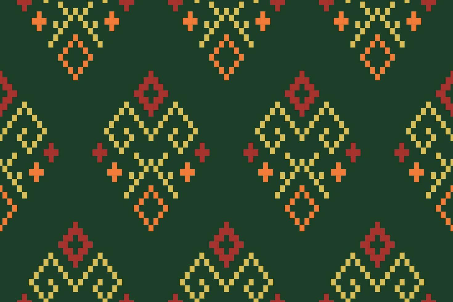 vert traverser point coloré géométrique traditionnel ethnique modèle ikat sans couture modèle frontière abstrait conception pour en tissu impression tissu robe tapis rideaux et sarong aztèque africain Indien indonésien vecteur