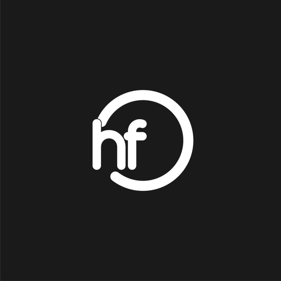 initiales hf logo monogramme avec Facile cercles lignes vecteur