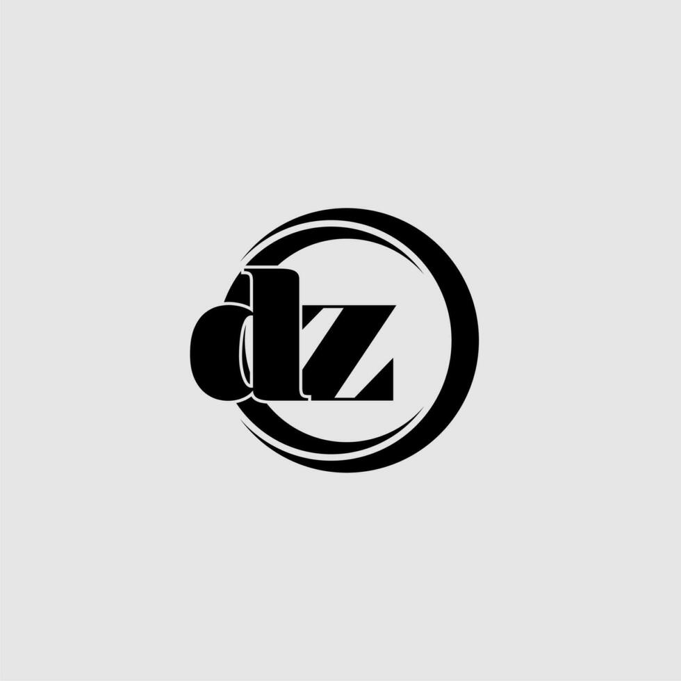 des lettres dz Facile cercle lié ligne logo vecteur