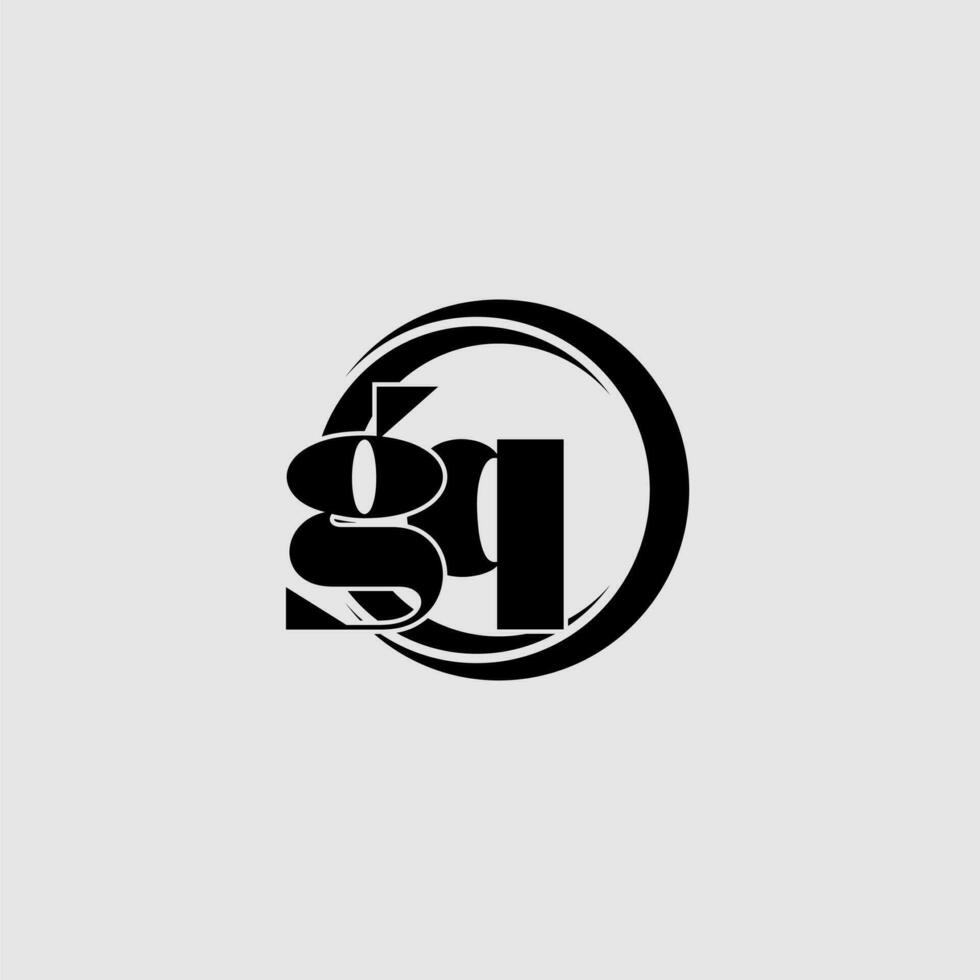 des lettres gq Facile cercle lié ligne logo vecteur