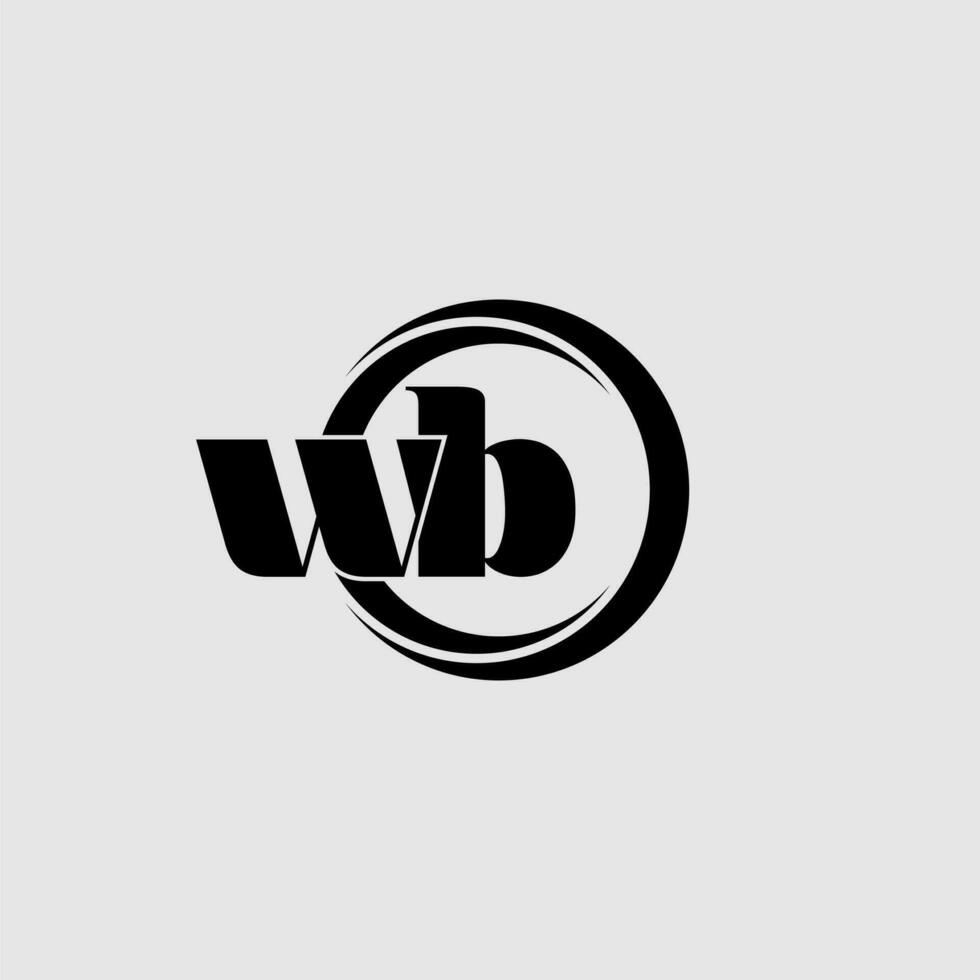 des lettres wb Facile cercle lié ligne logo vecteur