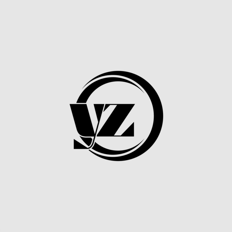 des lettres yz Facile cercle lié ligne logo vecteur