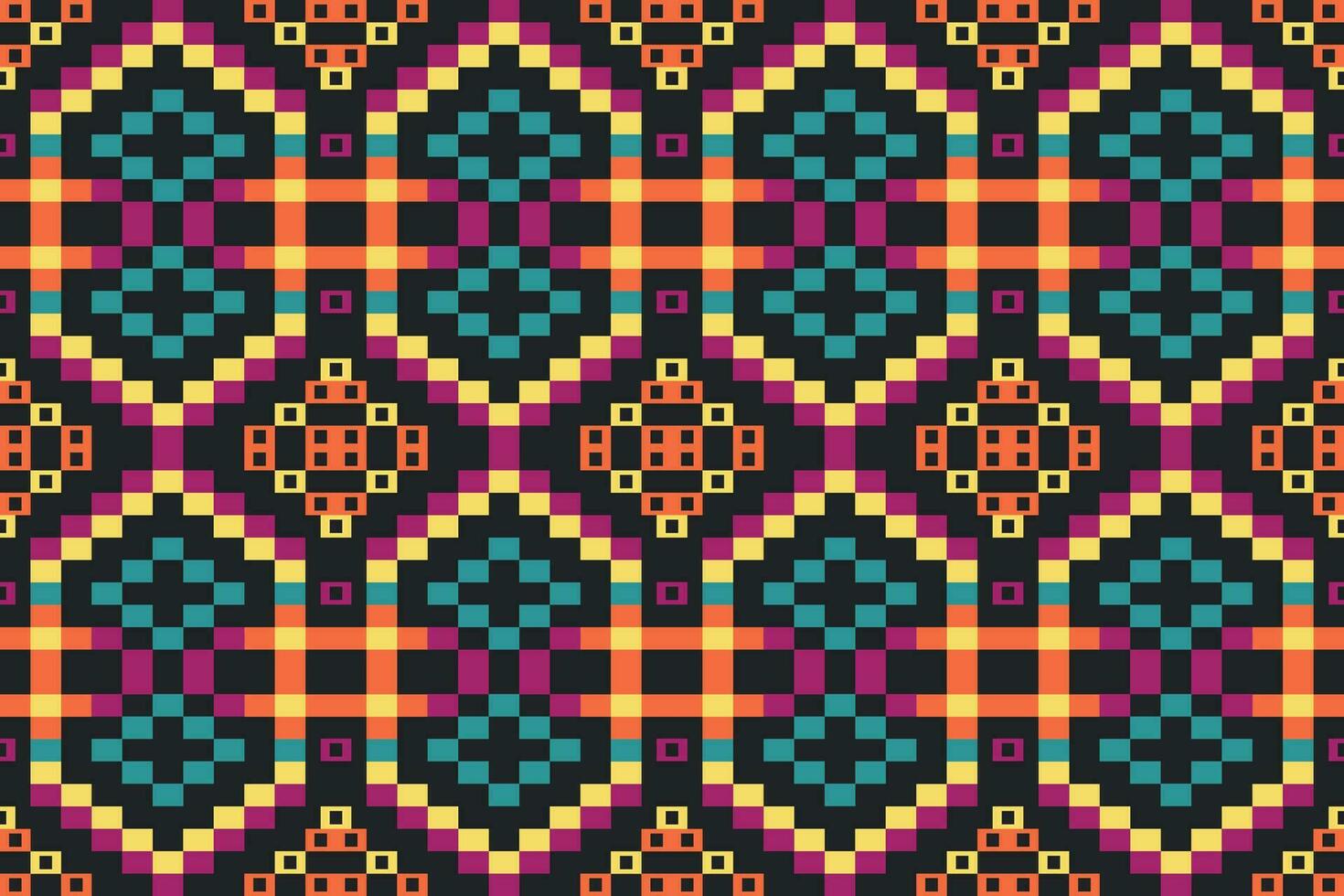 ethnique abstrait ikat.sans couture modèle dans tribal.aztèque géométrique modèle pour vibrant couleur.coloré géométrique broderie pour textiles, tissu, vêtements, arrière-plan, batik, tricots, mode vecteur