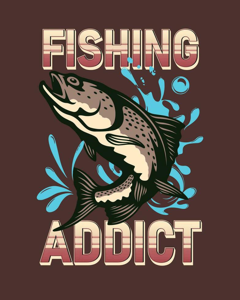 pêche T-shirt conception, pêche tee, art illustration vecteur
