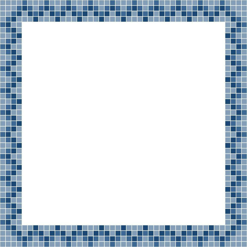 marine bleu tuile cadre, mosaïque tuile Cadre ou arrière-plan, tuile arrière-plan, sans couture modèle, mosaïque sans couture modèle, mosaïque carrelage texture ou Contexte. salle de bains mur carrelage, nager bassin carrelage. vecteur