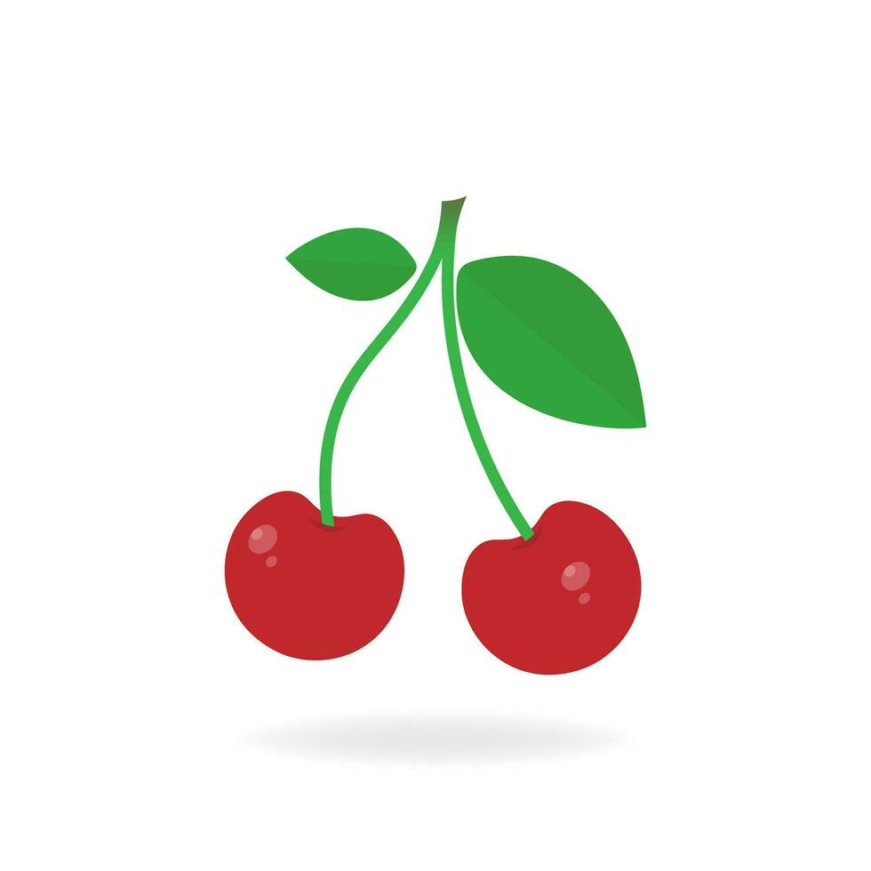 rouge Couleur Cerise symbole. dessin de Frais en bonne santé fruit. isolé logo illustration. vecteur