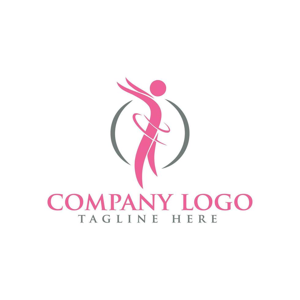 femme logo avec moderne ligne art style pour beauté salon et affaires vecteur