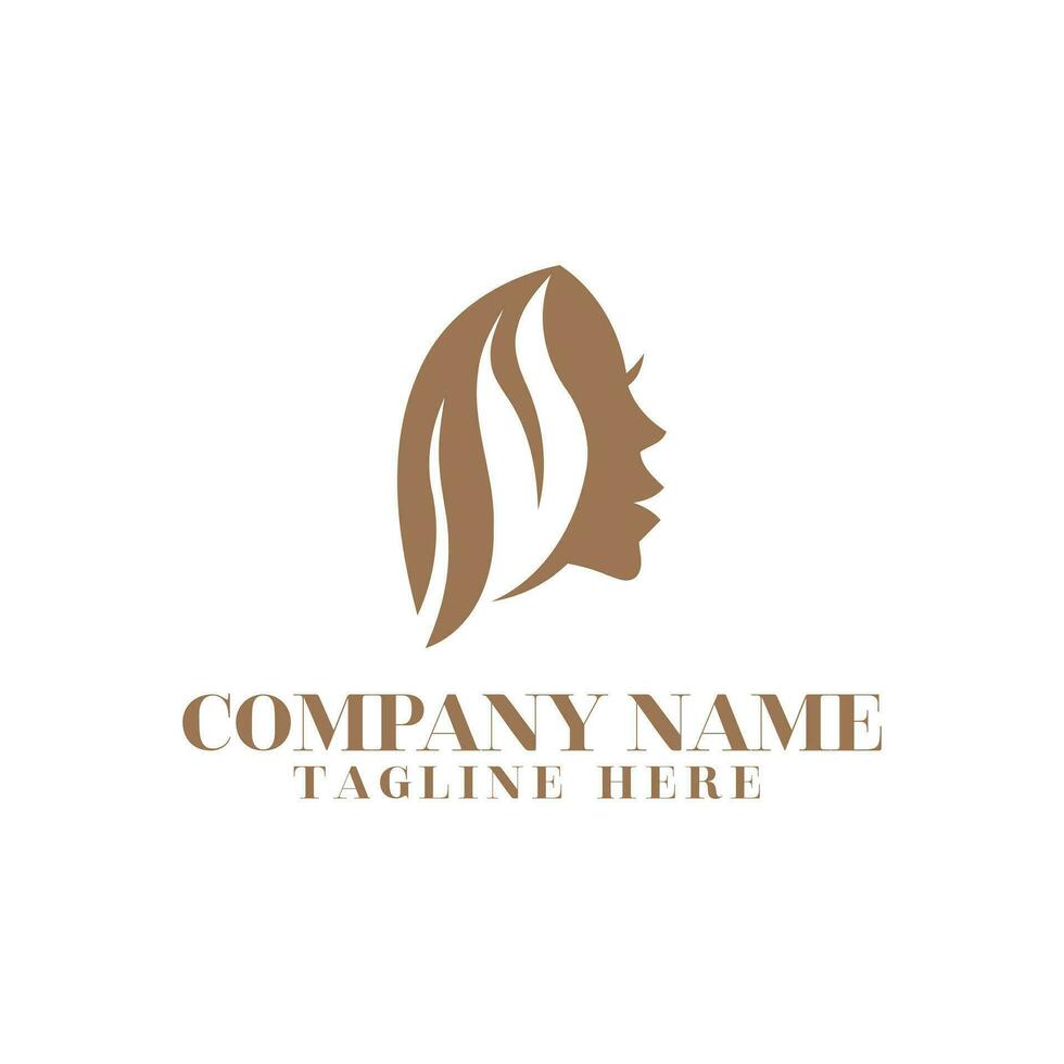 beauté coiffeur salon femme logo conception vecteur