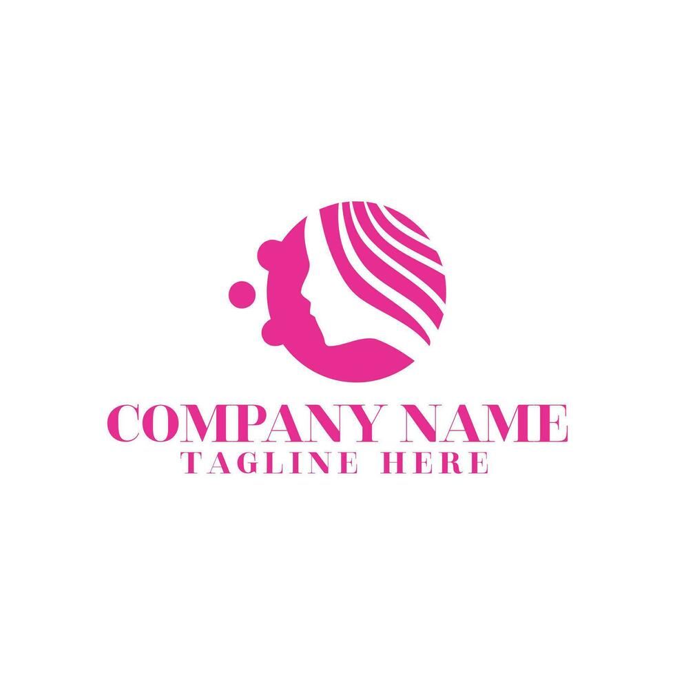 femme logo avec moderne ligne art style pour beauté salon et affaires vecteur