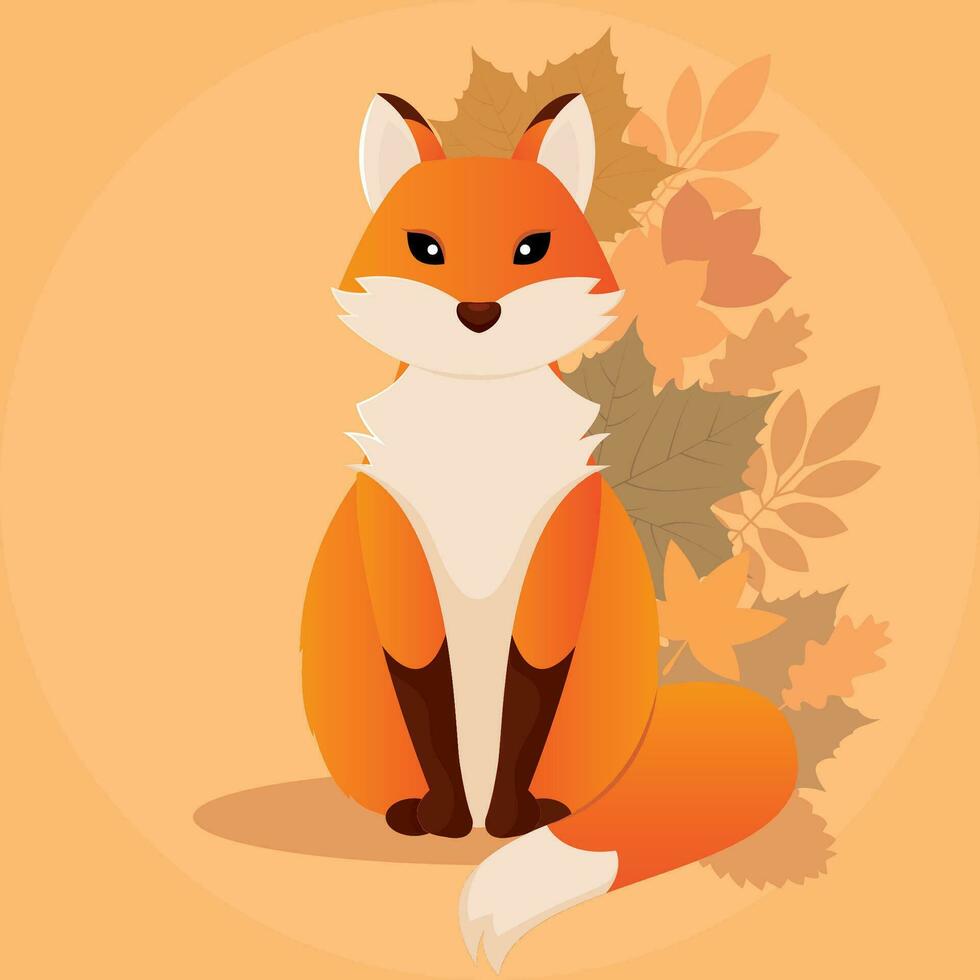 Contexte Renard animal l'automne vecteur illustration