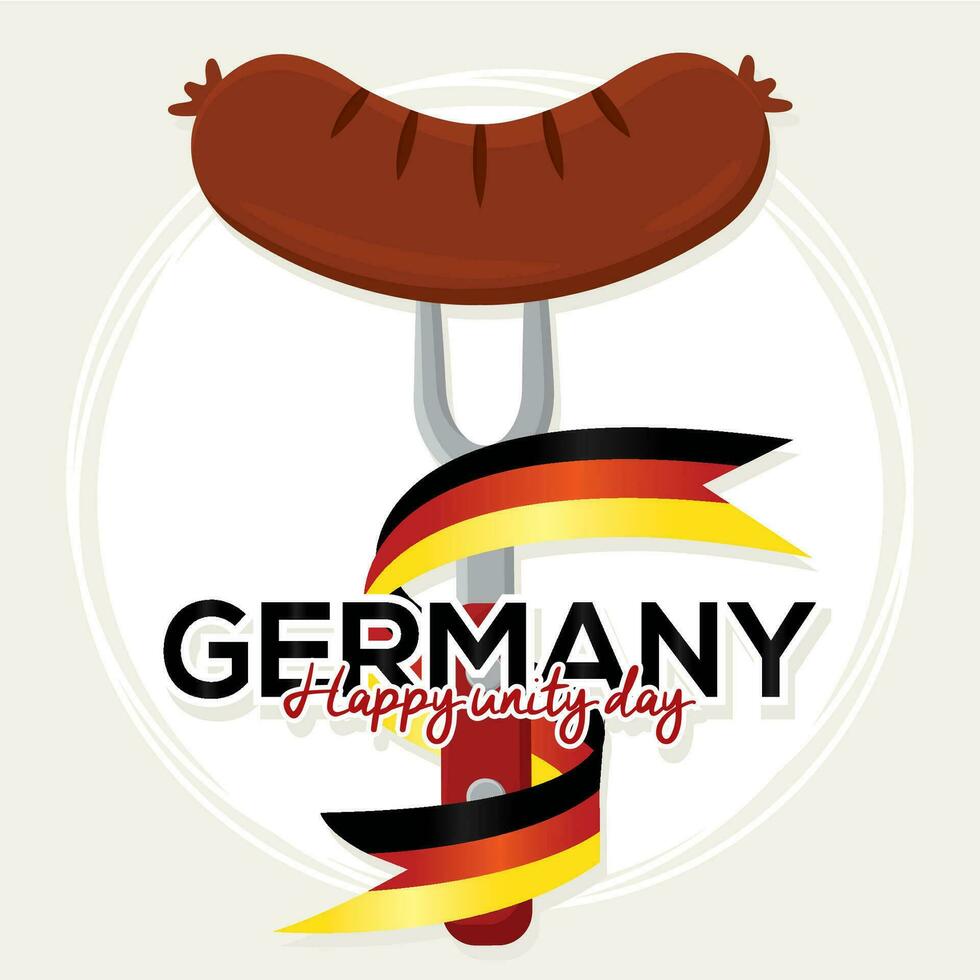 isolé fourchette avec allemand saucisse et drapeau de Allemagne vecteur