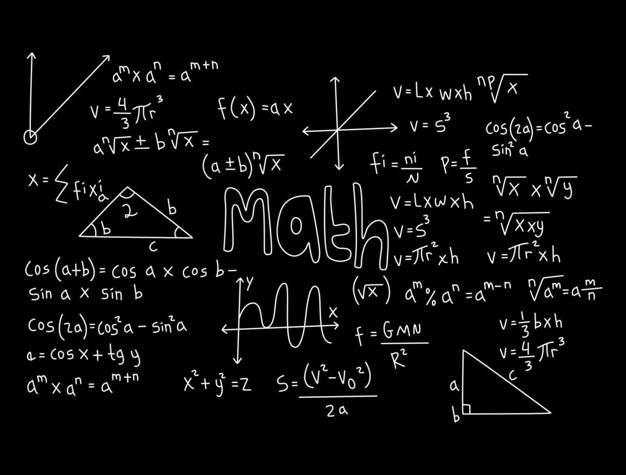 illustration de fond de tableau mathématique réaliste vecteur