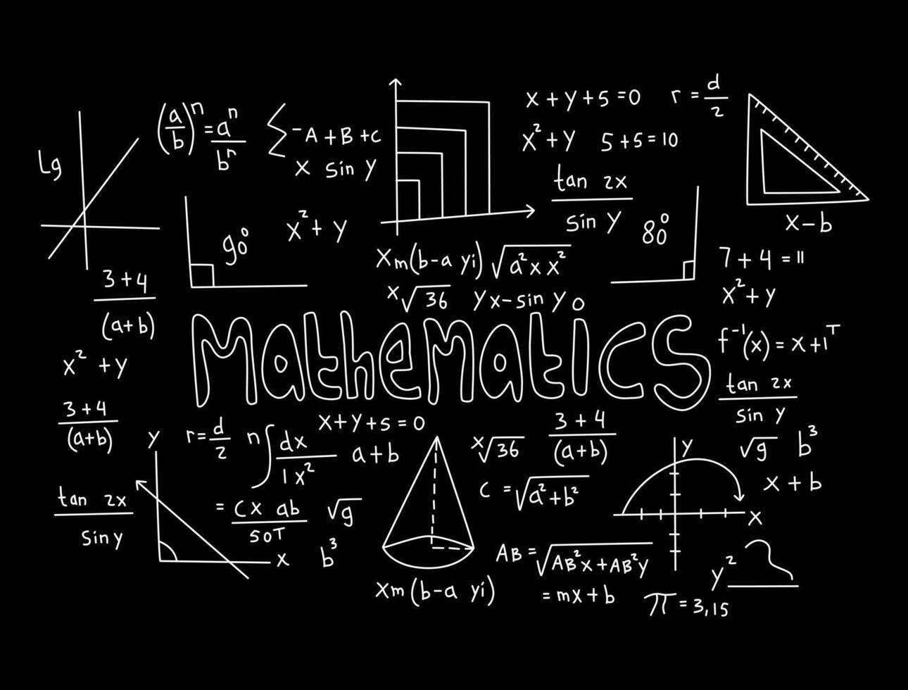 illustration de fond de tableau mathématique réaliste vecteur