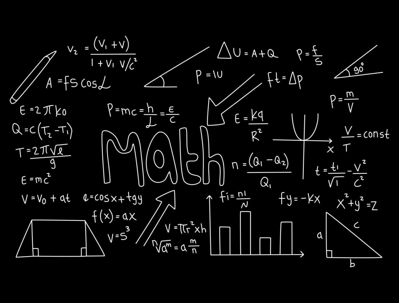 illustration de fond de tableau mathématique réaliste vecteur