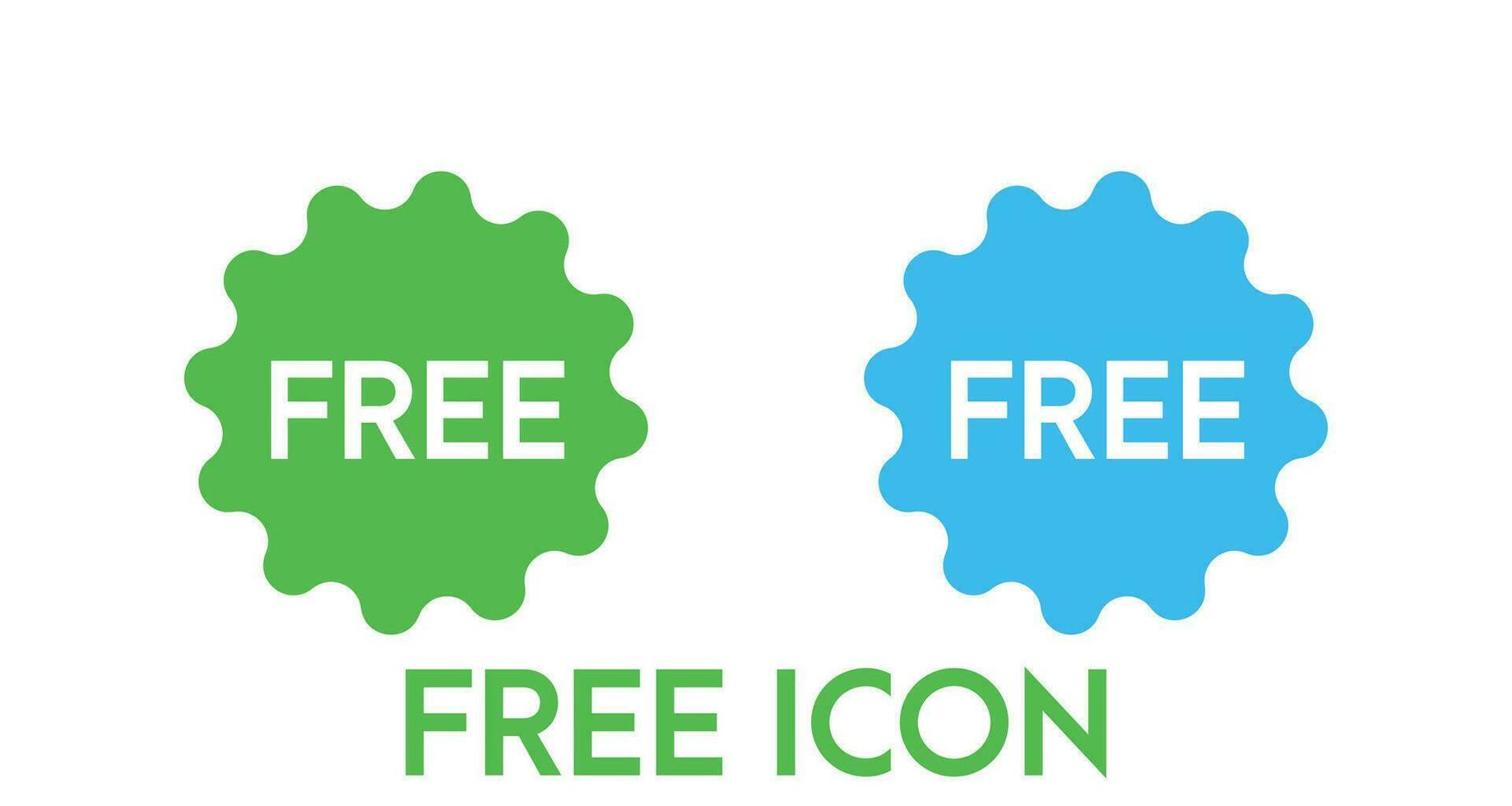 gratuit badge icône dans bleu et vert vecteur