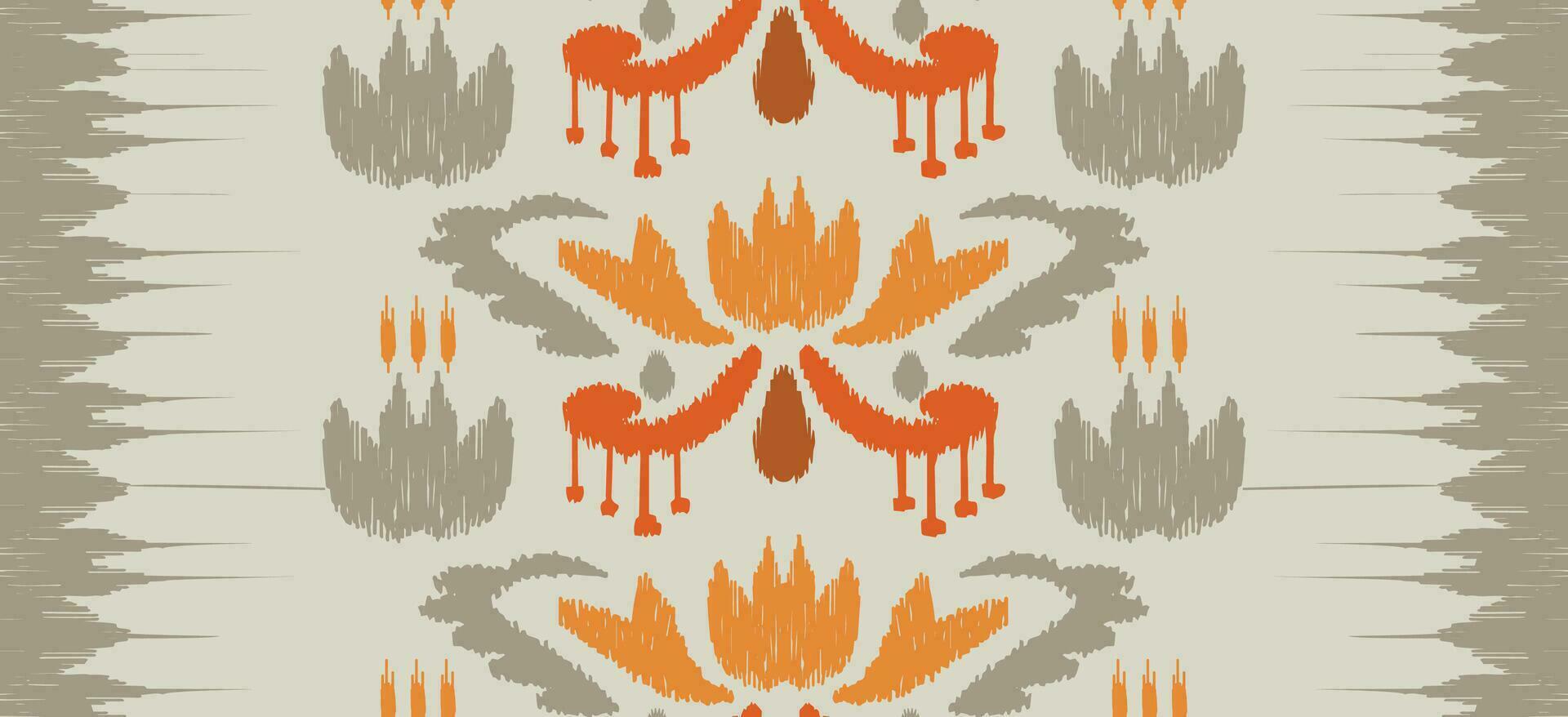 motif ethnique Fait main magnifique ikat art. ethnique abstrait floral Orange Contexte art. populaire broderie, péruvien, Indien, Asie, marocain, Turquie, et ouzbek style. aztèque géométrique art ornement imprimer. vecteur