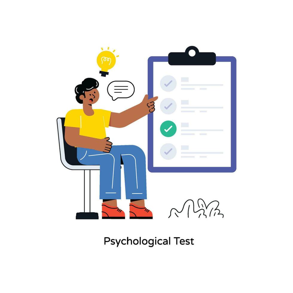 psychologique tester plat style conception vecteur illustration. Stock illustration