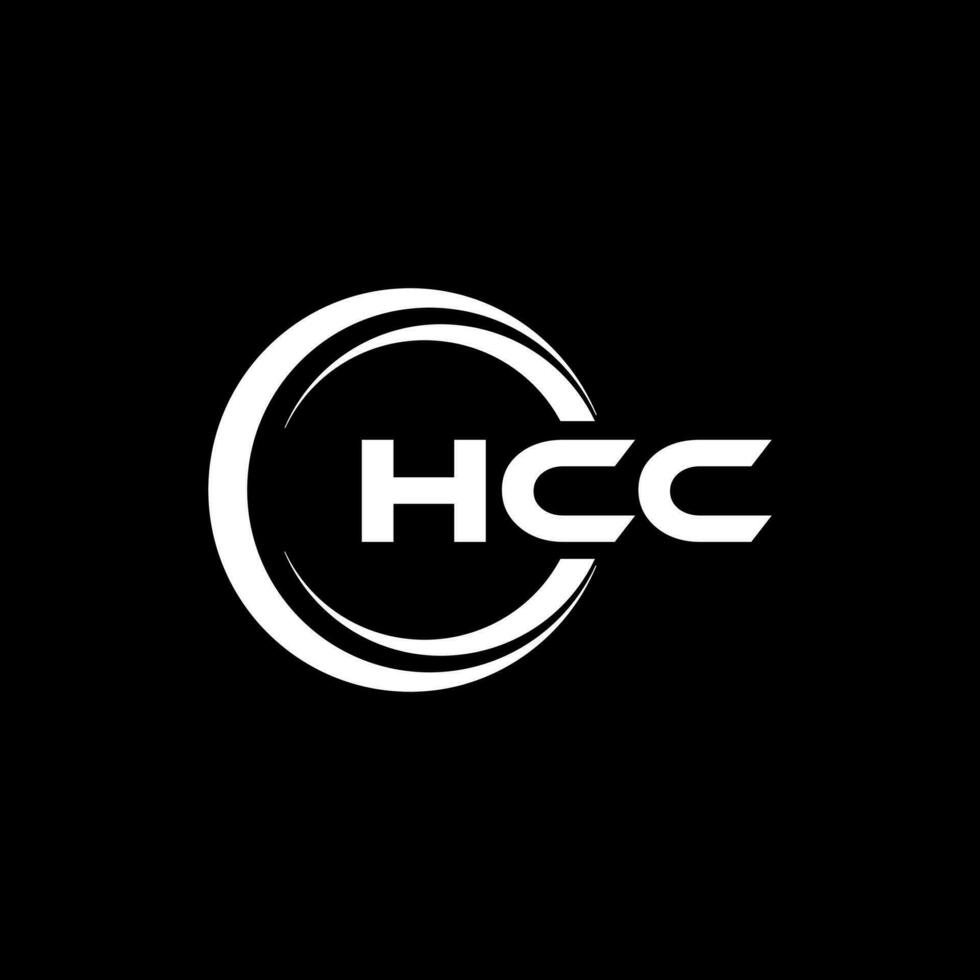 hcc lettre logo conception, inspiration pour une unique identité. moderne élégance et Créatif conception. filigrane votre Succès avec le frappant cette logo. vecteur