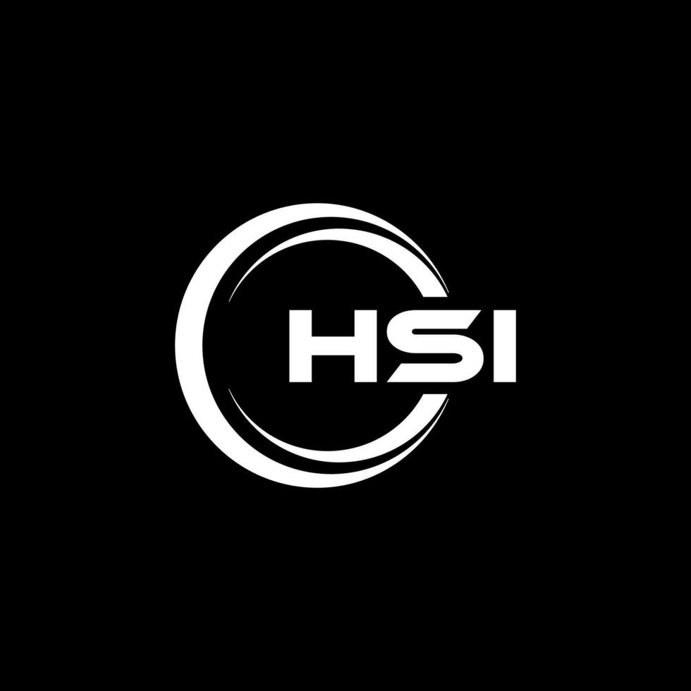 hsi lettre logo conception, inspiration pour une unique identité. moderne élégance et Créatif conception. filigrane votre Succès avec le frappant cette logo. vecteur