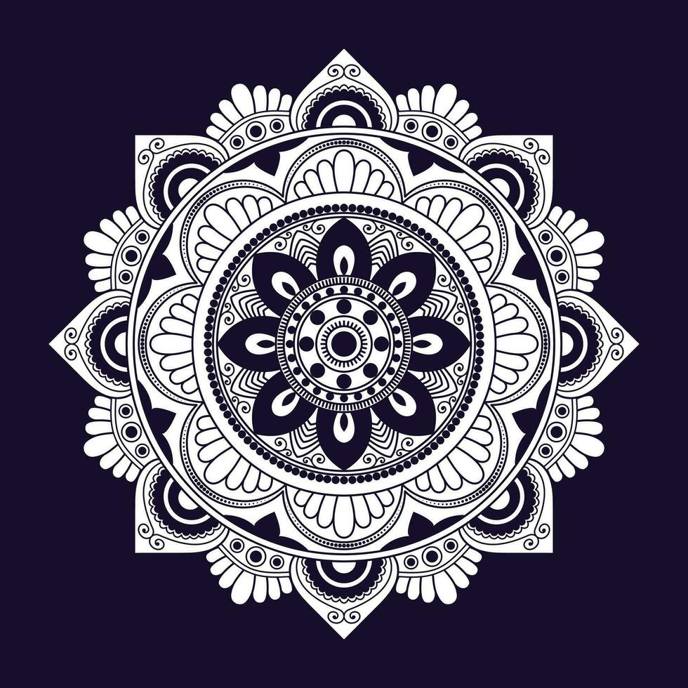 mandala avec fleur pour henné, Mehndi, tatouage, décoration. décoratif ornement dans ethnique Oriental style. main tiré Contexte. Islam, arabe, Indien. vecteur