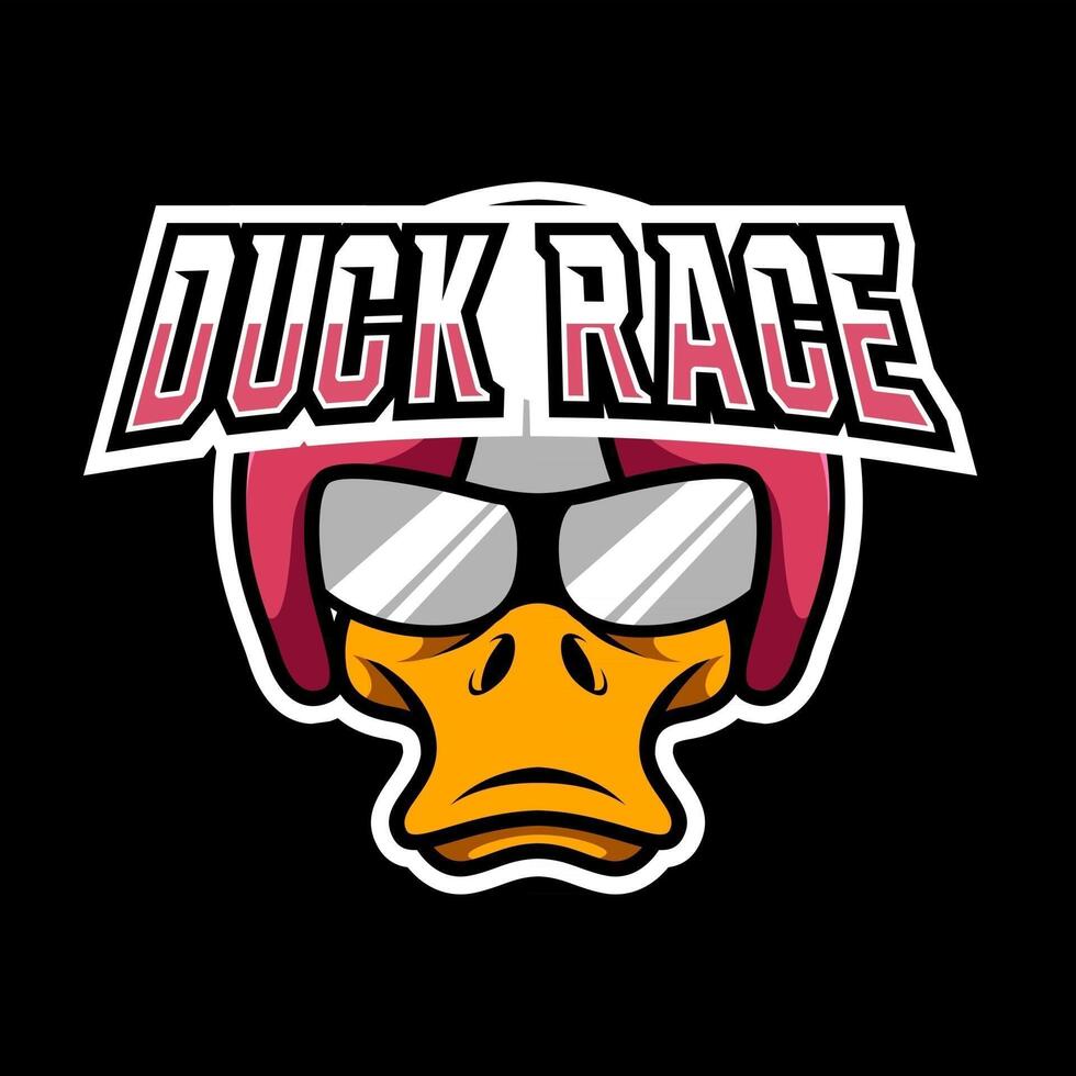 modèle de logo d'esport de jeu de sport de mascotte de cavalier de canard en colère pour le club d'équipe de l'équipe de streamer vecteur