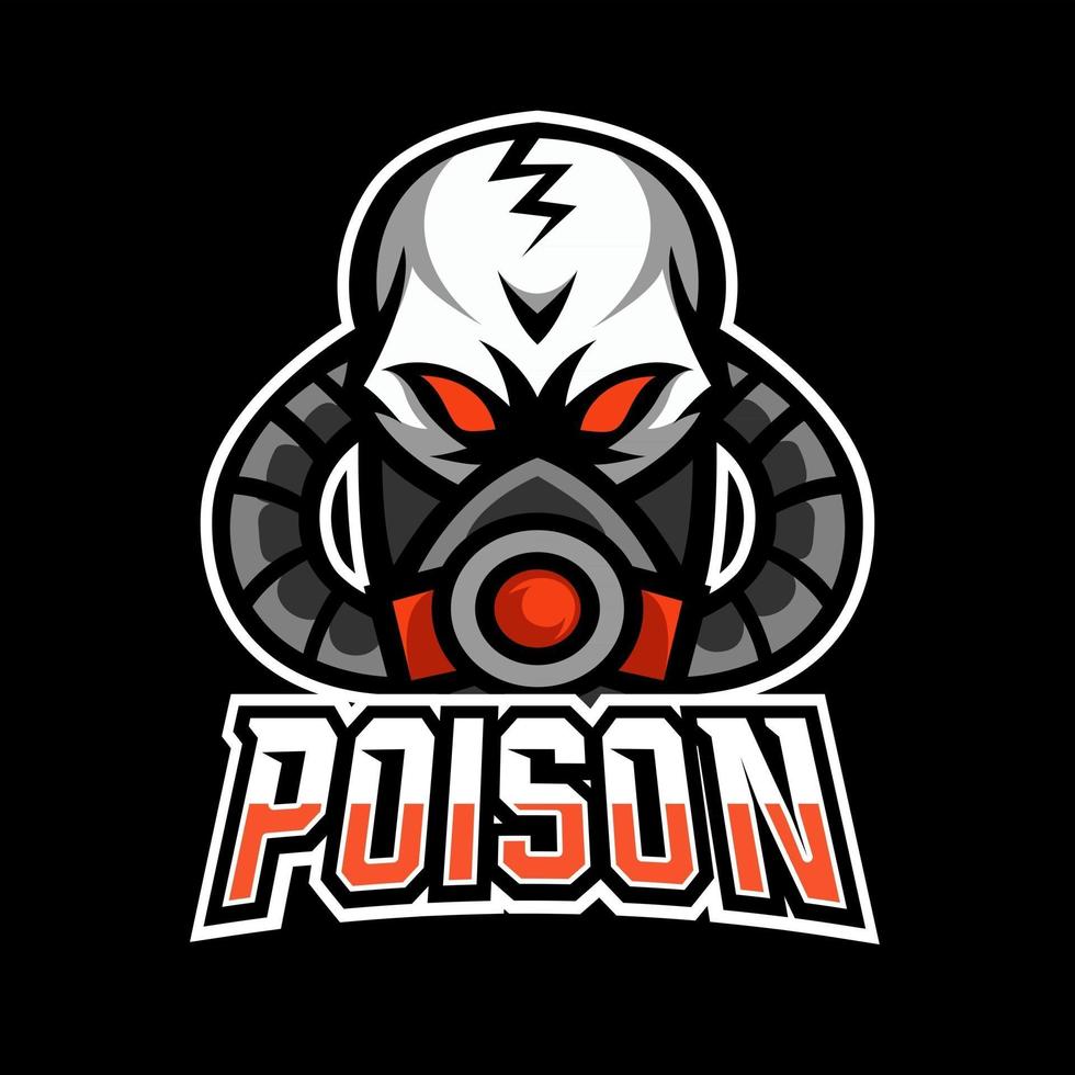 conception de modèle de logo esport sport masque poison toxique vecteur